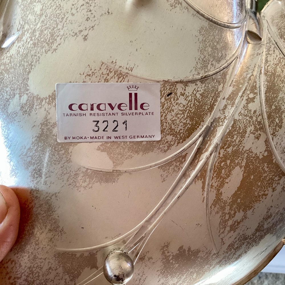 Caravelle by Hoka tarnish resistent silver plate Silver Leaf tray west Germany - Picture 8 of 11